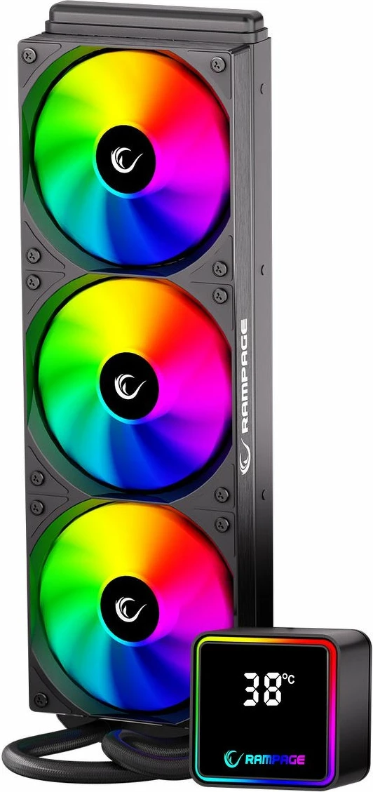Ftohës uji AIO Rampage INFINITE V360 360mm, 3x120mm ARGB, i zi