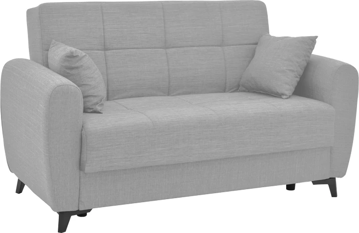 Divan-krevat me depo Lincoln, dy vendesh, ngjyrë e hirtë e çelët, 165x85x90cm