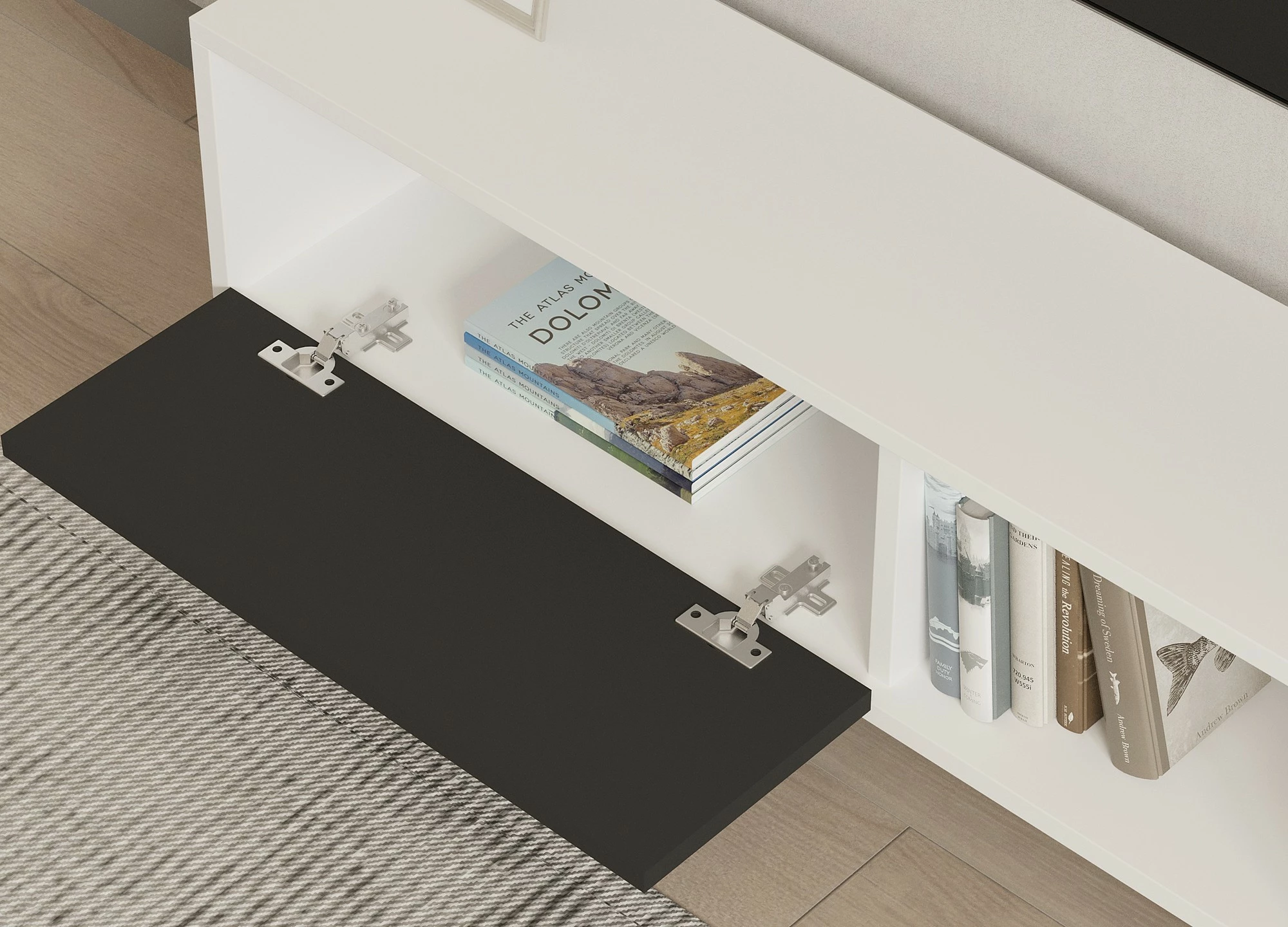 Komodë TV Hanah Home, Funda, anthracite dhe e bardhë