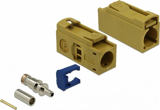 Konektor RF DeLOCK 89694 FAKRA K mashkull, kontakte të arta, 13.8 mm, ngjyrë kafe