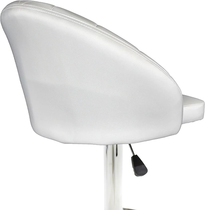 Karrige për bar Balina, lartësi e rregullueshme, lëkurë sintetike e bardhë, metal kromi, 52x53x109cm, set prej 2 copësh