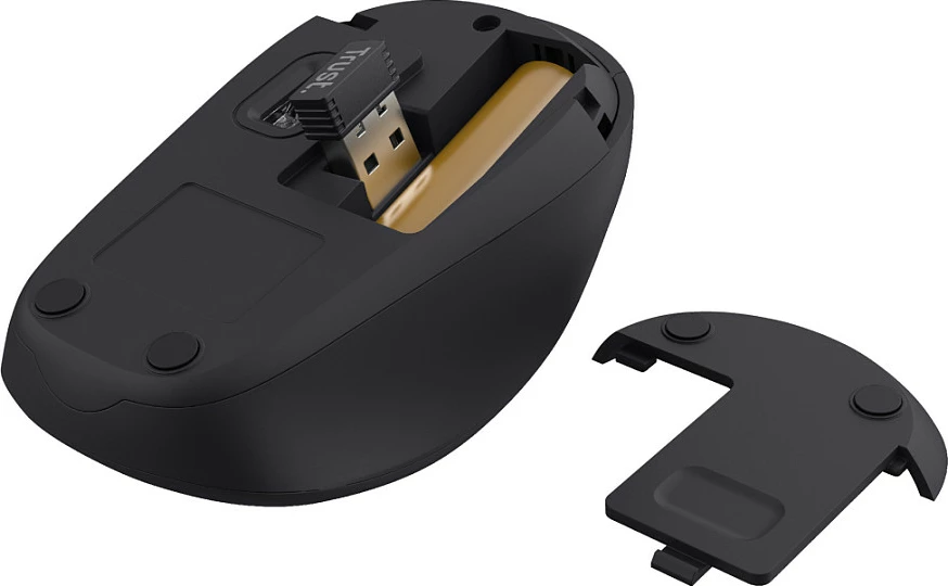 Maus wireless Trust Yvi+ Silent, 1600 DPI, RF 2.4GHz, djathtas, zi/blu