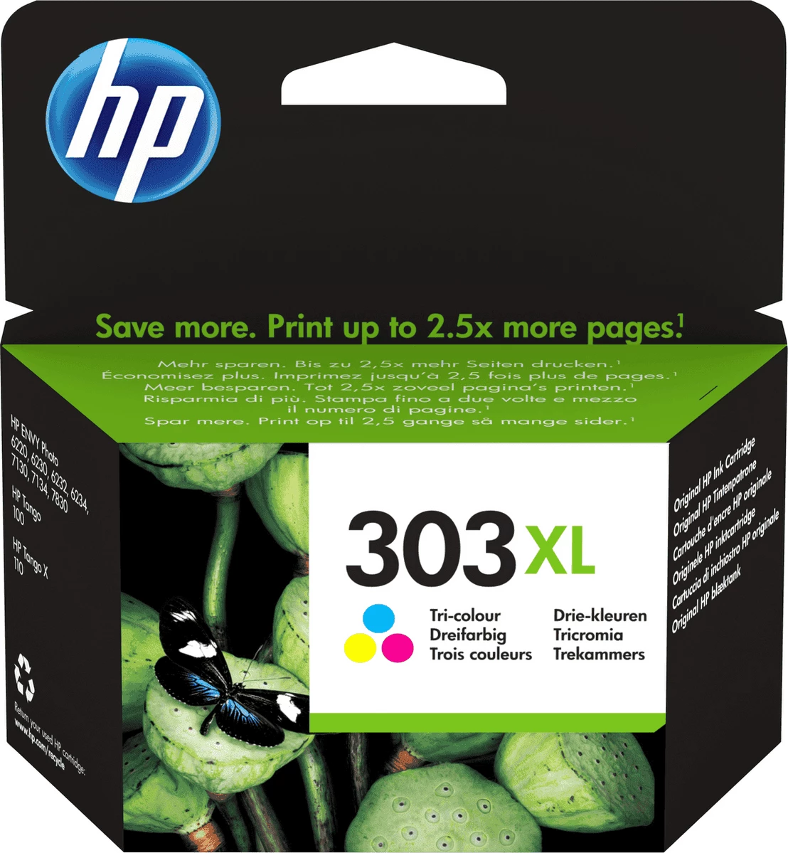 Kartush bojë, HP, 303XL T6N03AE, tri-color XL 10 ml 415 faqe, cyan magenta yellow