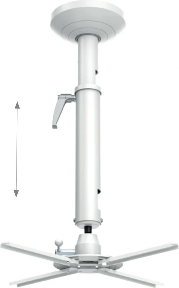 Mbajtëse tavani për projektor HAGOR Beamfix II, 520-600 mm, çelik inox, 10 kg, e bardhë