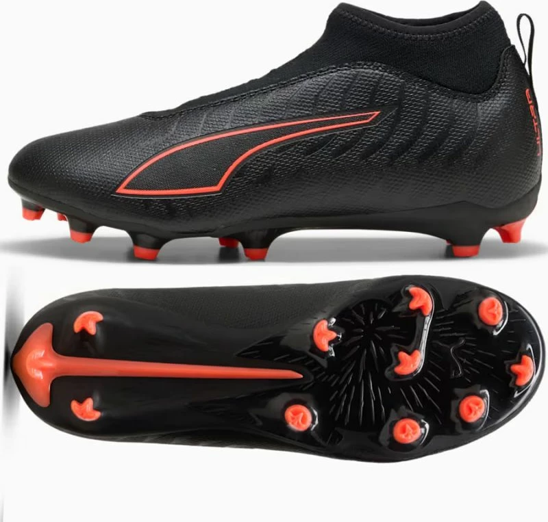 Atlete futbolli për fëmijë Puma Ultra 6 Match+LL Jr FG/MG, të zeza