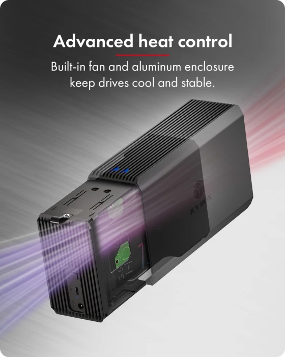 Kasë RAID për HDD/SSD ICYBOX IB-RD3720-CU3, 2x 3.5"/2.5" SATA, USB-C 3.2 Gen 1 5 Gbit/s, deri 60 TB, e zezë