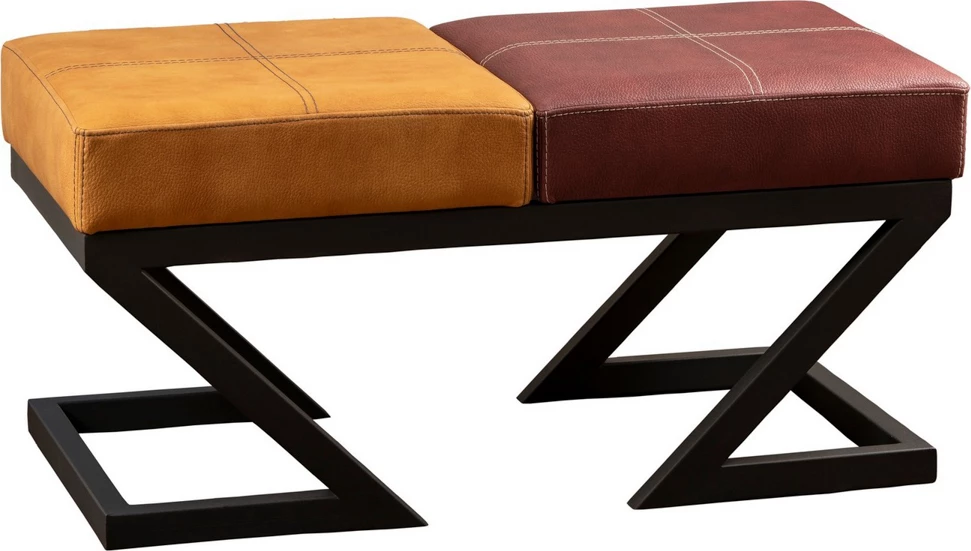 Puf Atelier del Sofa, ngjyrë mustard dhe e kuqe e errët (brda)