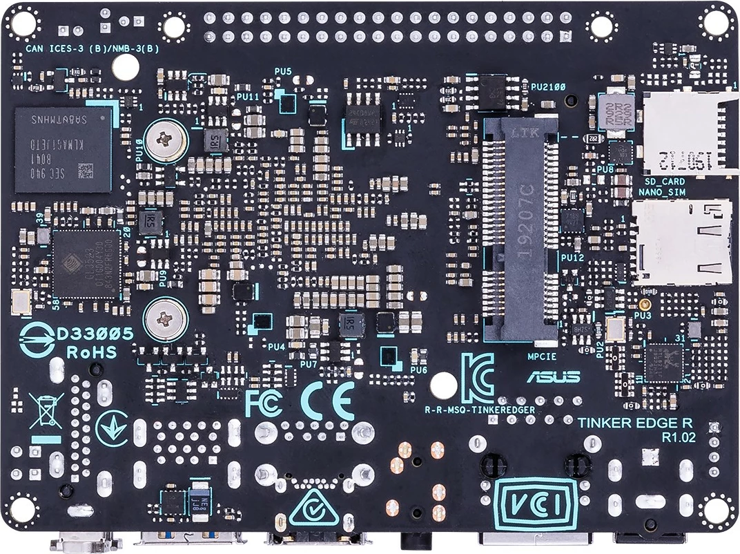 Kasë ASUS Tinker Edge R, Rockchip RK3399Pro, 6GB RAM, 16GB eMMC, Wi-Fi, Bluetooth, NPU, zezë