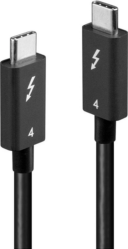 Kabllo Thunderbolt 4 LINDY, 1m, 40Gbps, USB-C në USB-C, 100W PD, e zezë