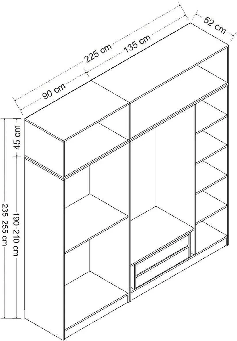 Dollap ngjyrë antracit Skye Decor, Kale - 5147