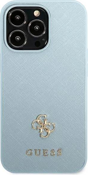Mbështjellës Guess Saffiano 4G Small Metal Logo për iPhone 13 Pro Max, kaltër