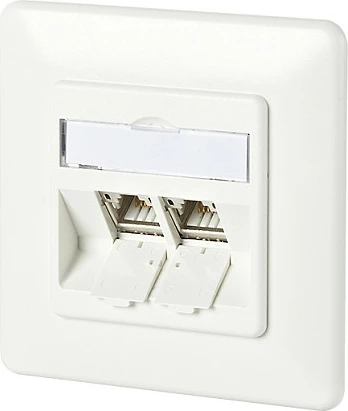 Prizë rrjeti METZ CONNECT 130B11D21002-E, 2x RJ-45, Cat 6a, kornizë, e bardhë
