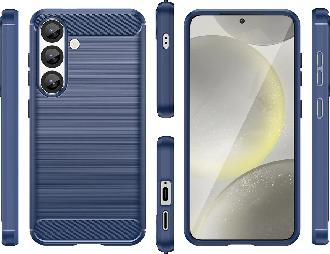 Mbështjellës Hurtel Carbon Case për iPhone 16e, silikon, kaltër