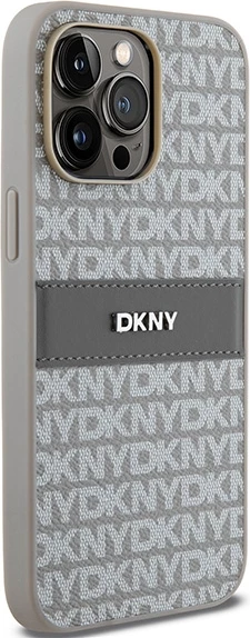 Mbështjellës DKNY Mono Stripe & Metal Logo për iPhone 14 Pro Max, Bezhe