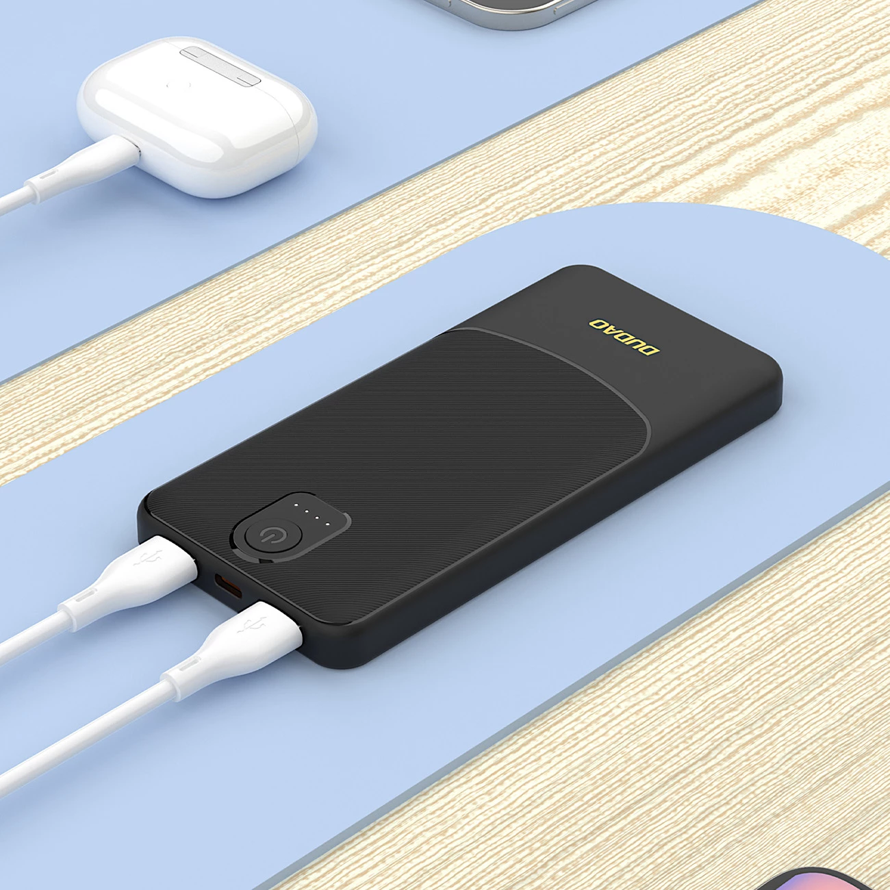 Power bank Dudao K10Pro 20000mAh 2x USB-A 2.4A (10W), e zezë, në kuti
