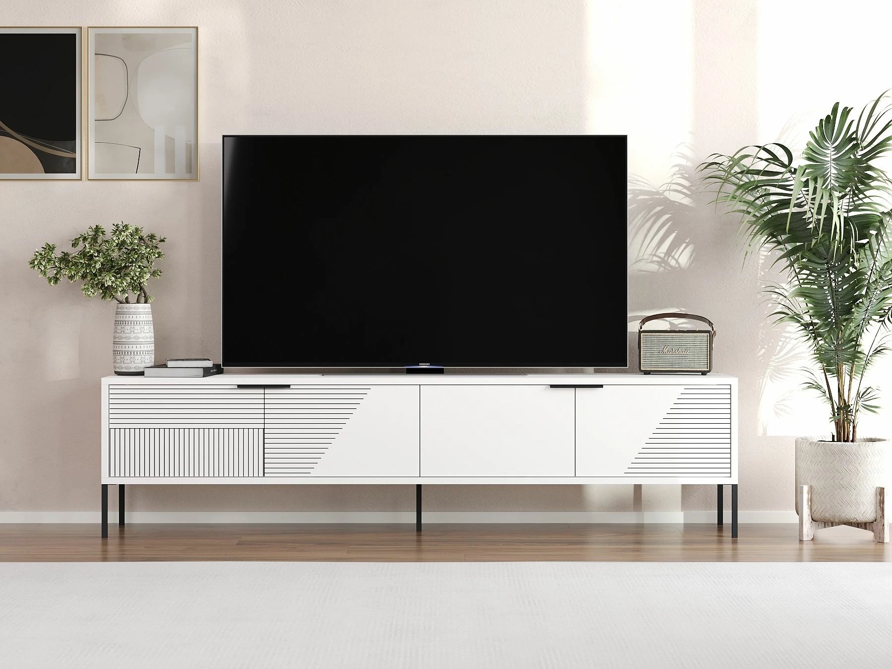 Konsolë TV, ngjyrë e bardhë, Skye Decor