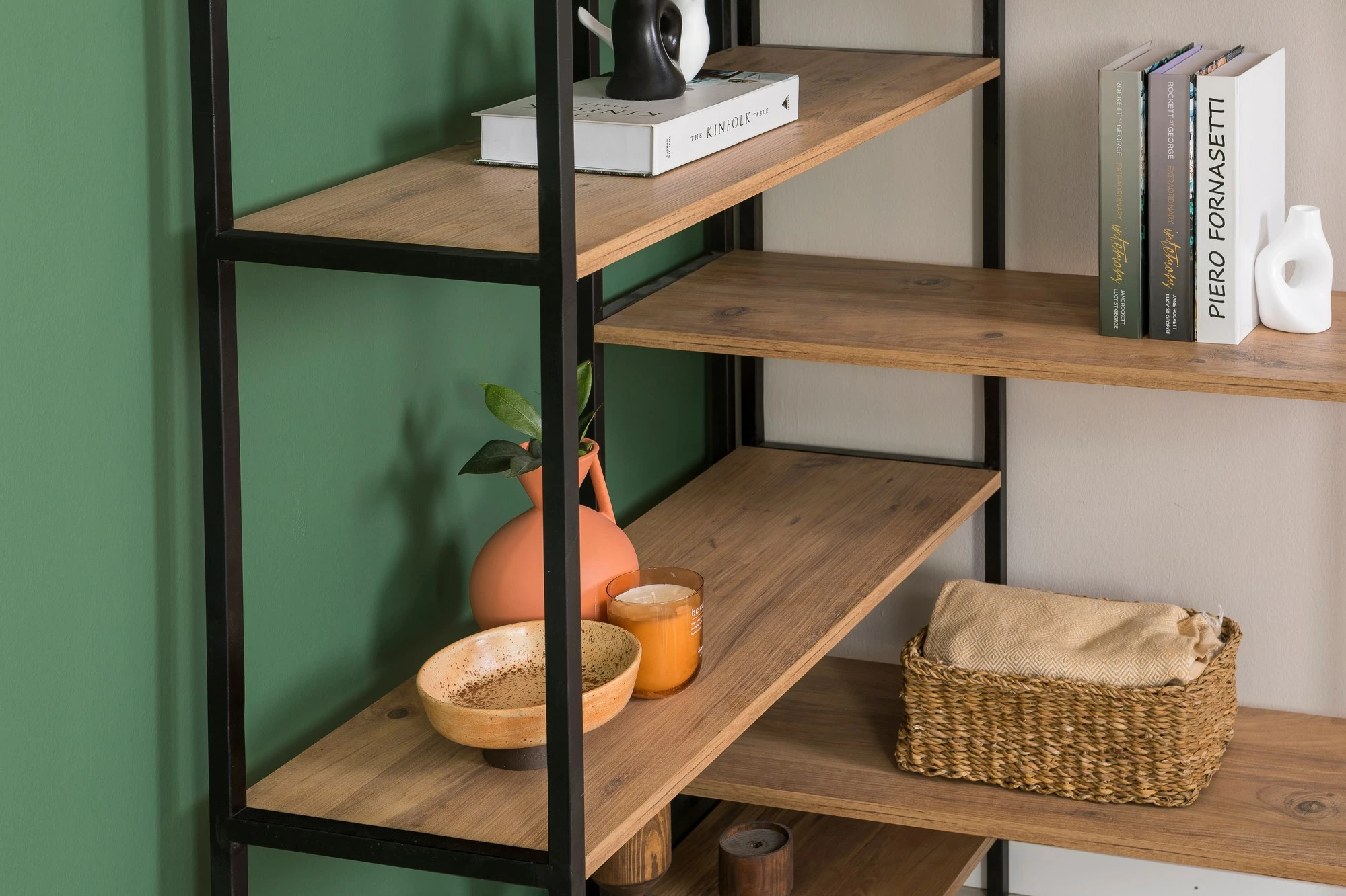 Raft librash Hanah Home, Edra Rafix, ngjyrë pishë Atlantike dhe e zezë