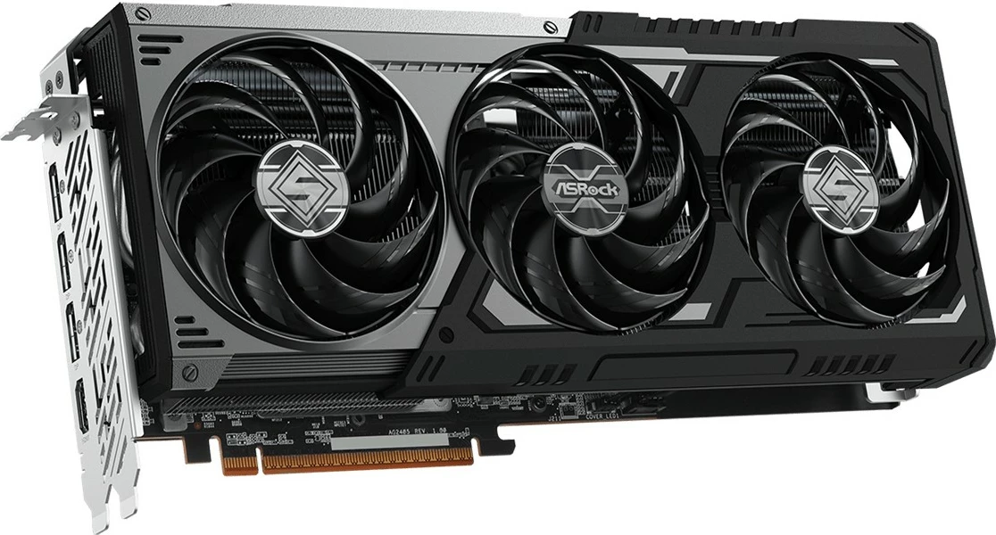 Kartelë grafike ASRock Radeon RX 9070XT Steel Legend Dark 16GB, 3 fan, multikolor
