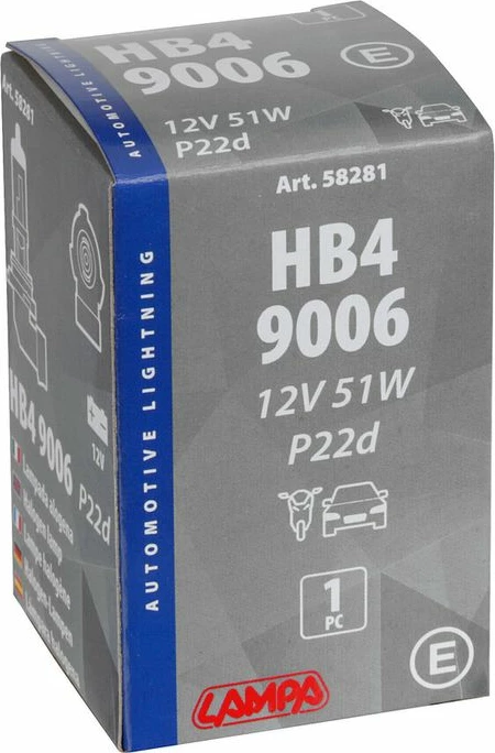 Lampa Hb4 9006 12v 51w P22d  Kuti