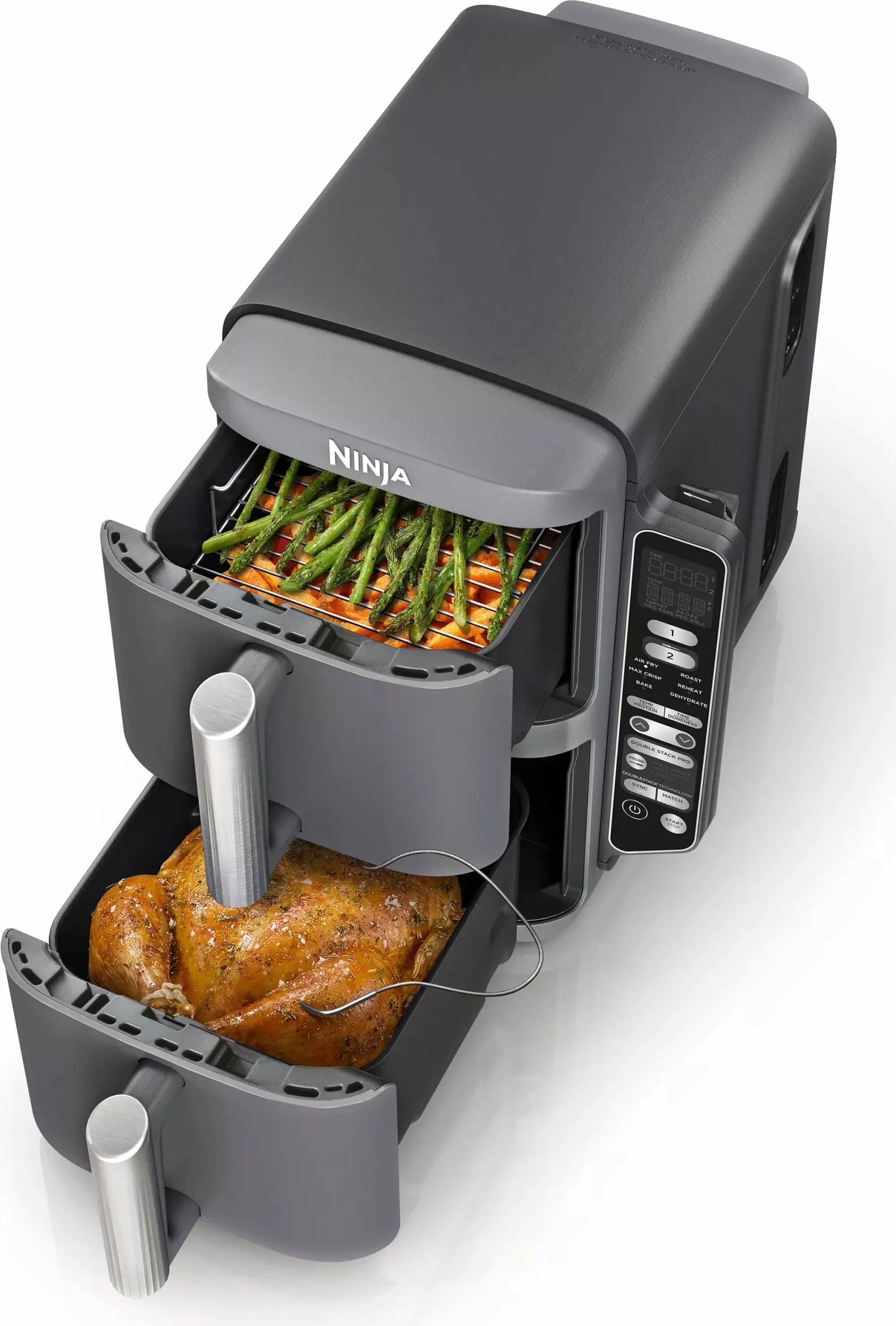 Fritezë pa vaj Ninja Double Stack XL SL451EU 9.5L 2470W, e zezë