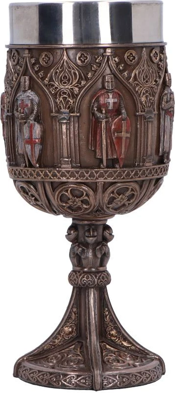 Krigël Nemesis Now Knights Templar, 19 cm, rrëshirë me insert çelik inox, bronze antik