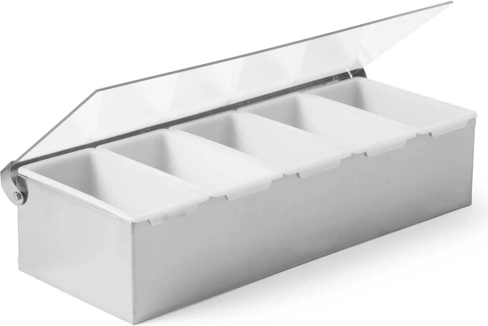 Mbajtës kondimente për bar, Bar Up, 5 kontejnerë, 375x140x90 mm, inox