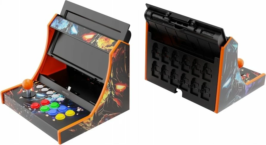 Kontroller arkade Yaxo Arcade Arena për Nintendo Switch/NS2, Turbo, USB-C, 12 slote kartash, i zi