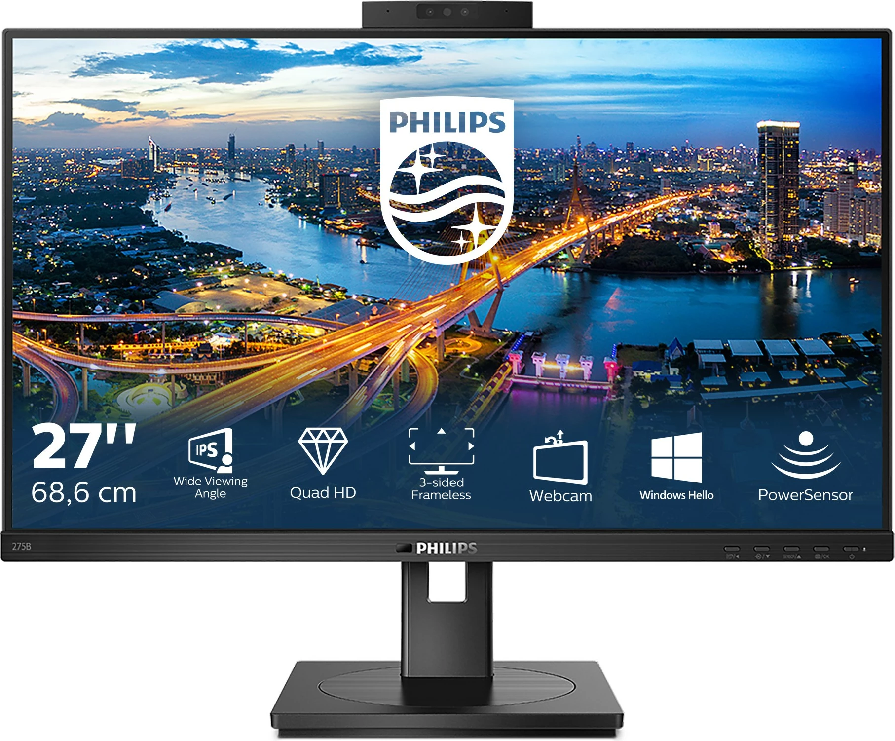Monitor Philips B Line 275B1H/00, 27", 2K Ultra HD, i zi