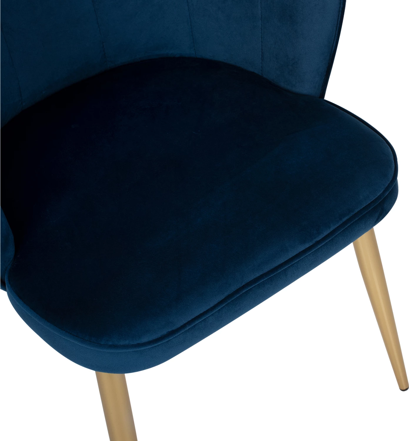 Karrige AVIE FH8737.08 metalike me kadife blu dhe këmbë të arta 48x48x85H cm., set prej 2 copash