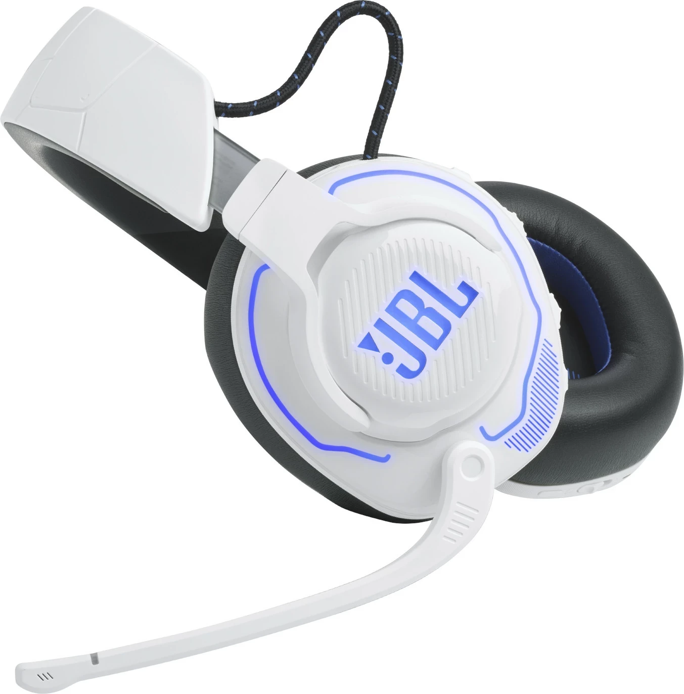 Kufje gaming JBL Quantum 910P, console wireless, ANC, head tracking, 39 orë, bardhë/blu