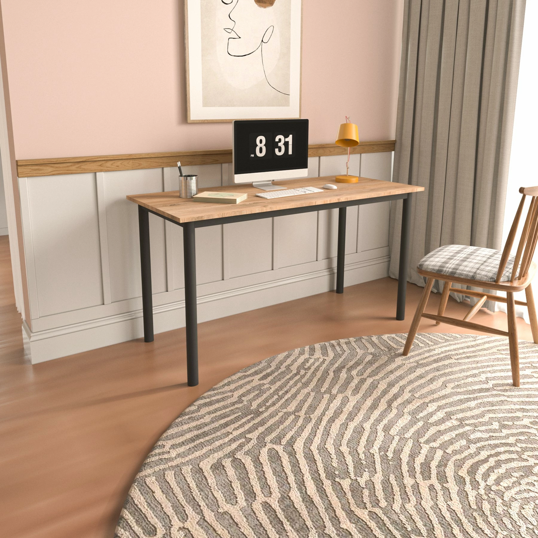 Tavolinë pune Viva, ngjyrë e zezë, 87x47cm