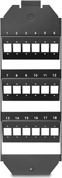 Mbajtëse montimi fibër optike DeLOCK, 18 porta SC Simplex/LC Duplex, metal, e zezë