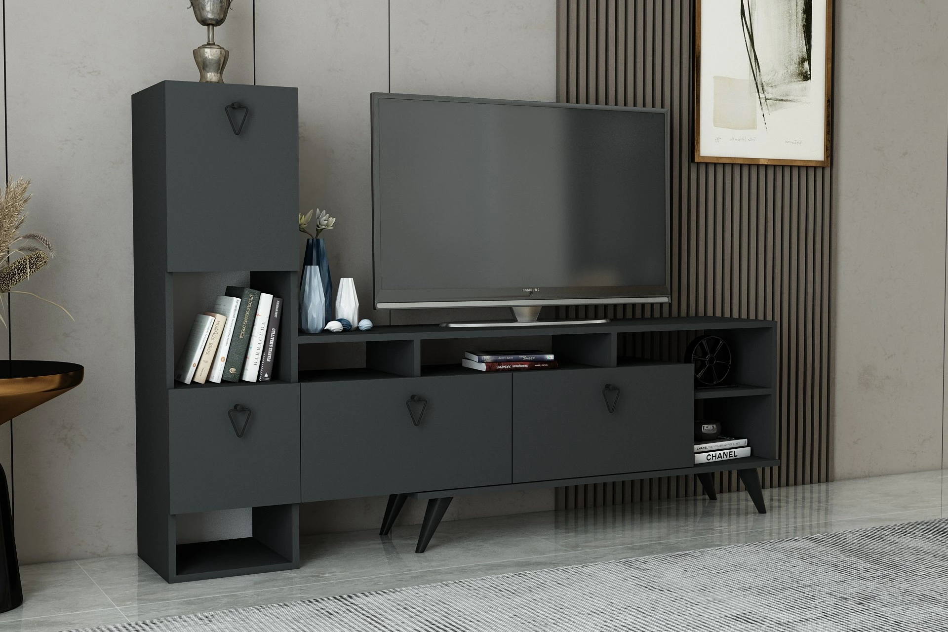 Komodë TV Hanah Home, ngjyrë antracit, Emmy