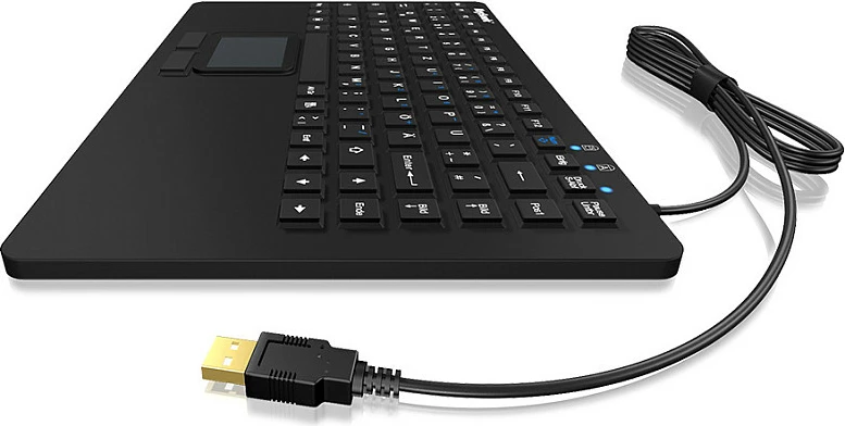 Tastierë KeySonic KSK-5230IN, USB me kabllo, IP68, me touchpad, QWERTZ (CH), e zezë