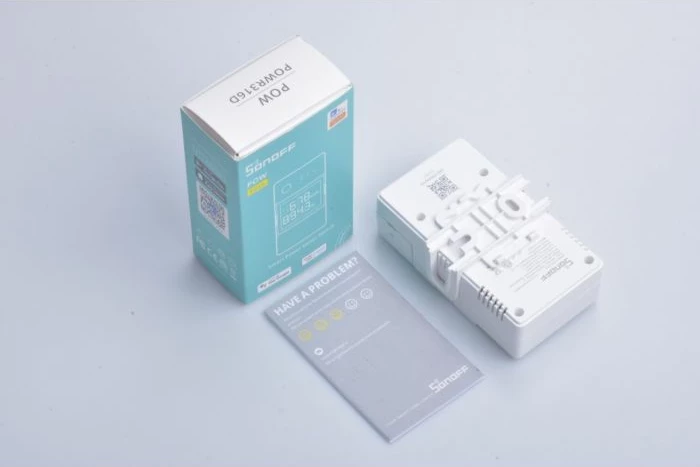 Switch smart Wi‑Fi SONOFF POWR316D, matës energjie 16A me LCD, AC 100-240V, 1 copë, i bardhë
