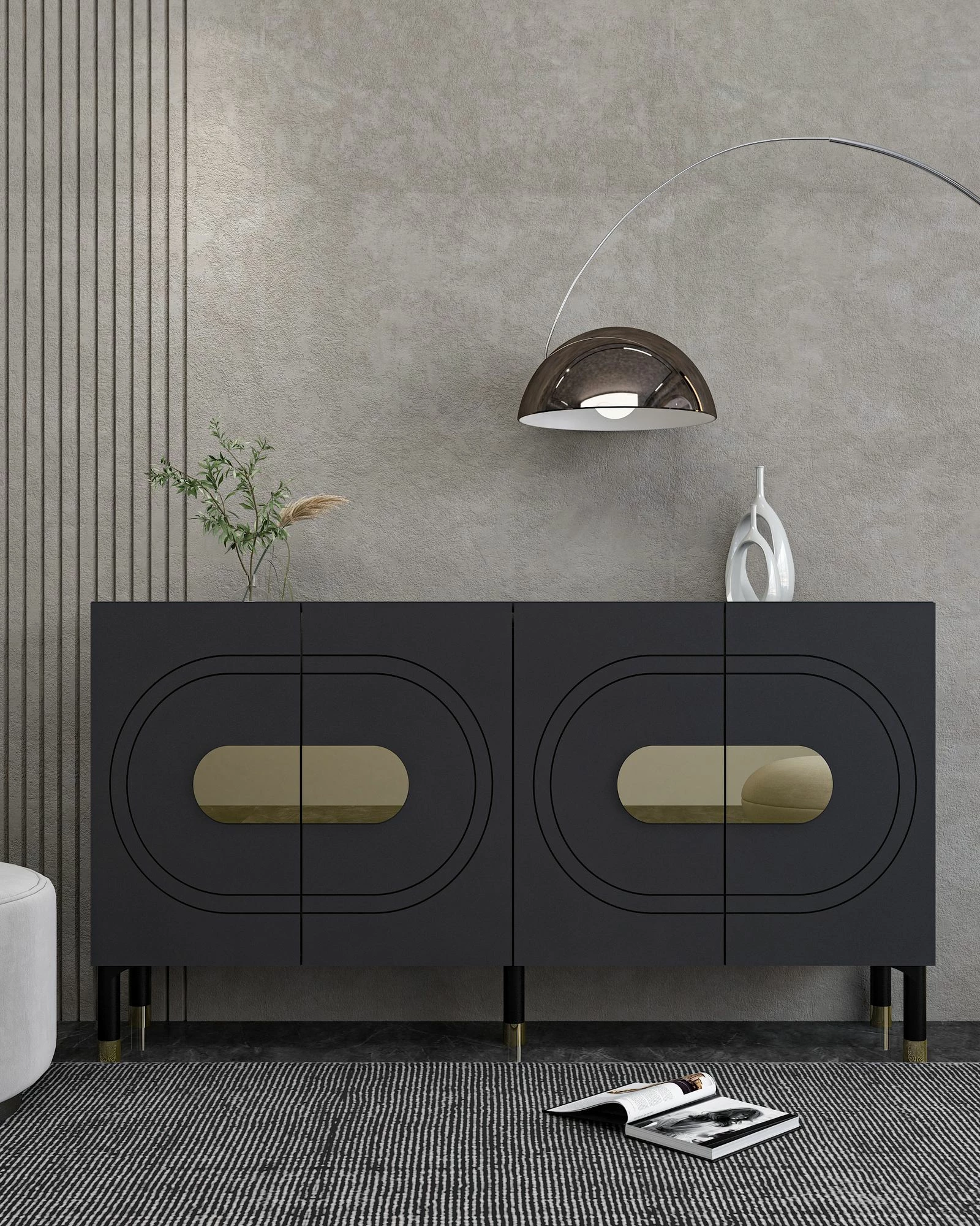 Konsolë Skye Decor, Demet, anthracite, ari