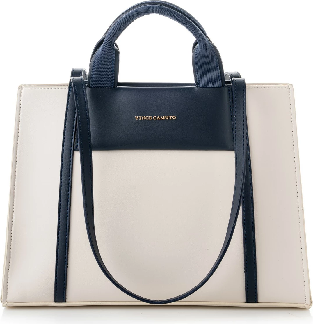 Tote bag Vince Camuto, Umbria, krem dhe kaltër e errët