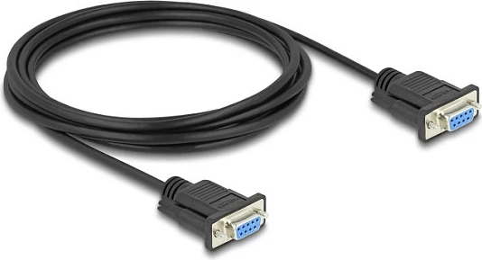 Kabllo serike RS-232 DeLOCK DB-9 femër-femër, 3 m, e zezë