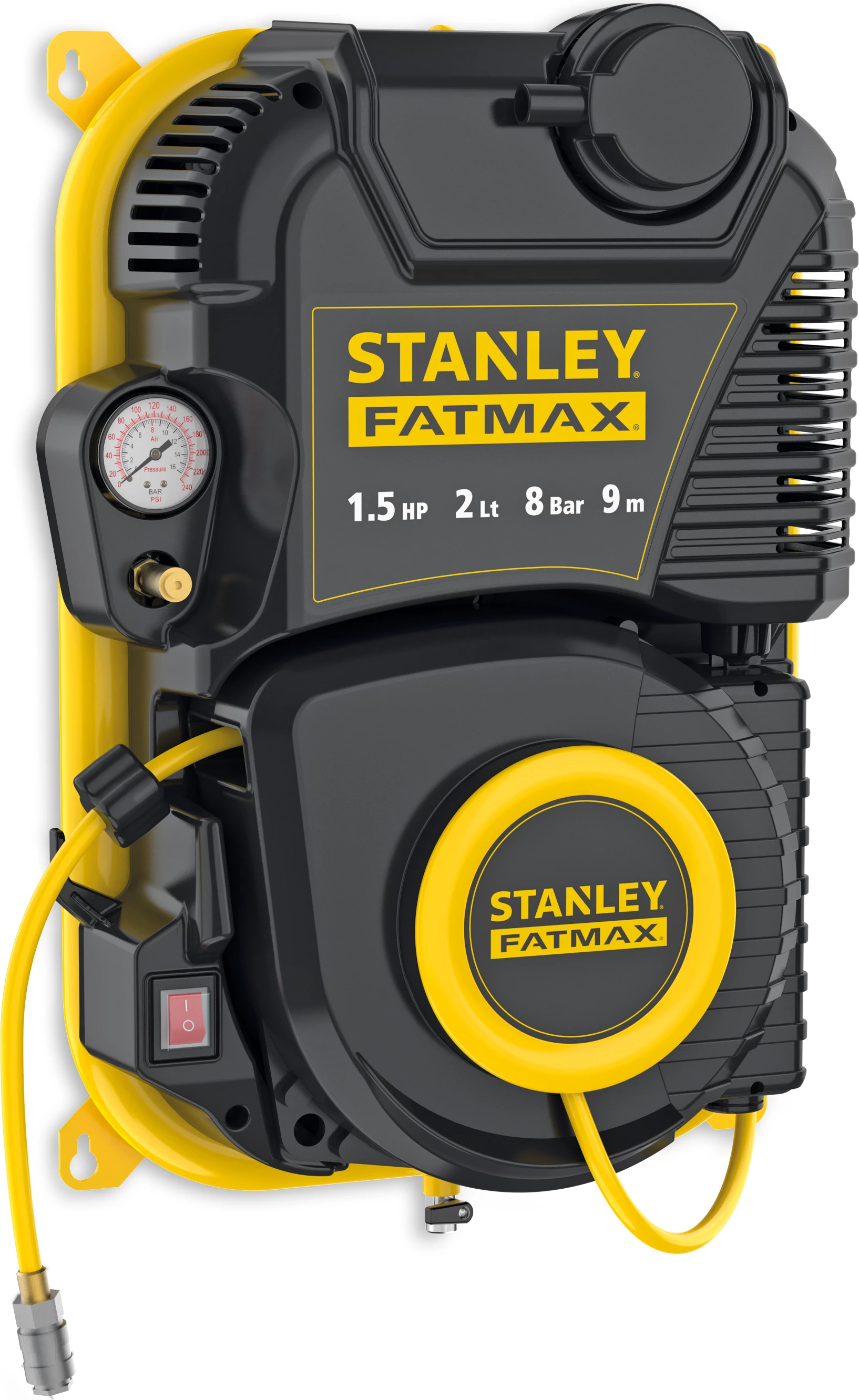 Kompresor ajri Stanley FMXCMD152WE 2L 1500W 8bar me zorrë 9m, e verdhë/zezë