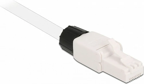 Konektor RJ45 DeLOCK Cat.6A UTP, toolfree, AWG 22/24, i drejtë, i bardhë