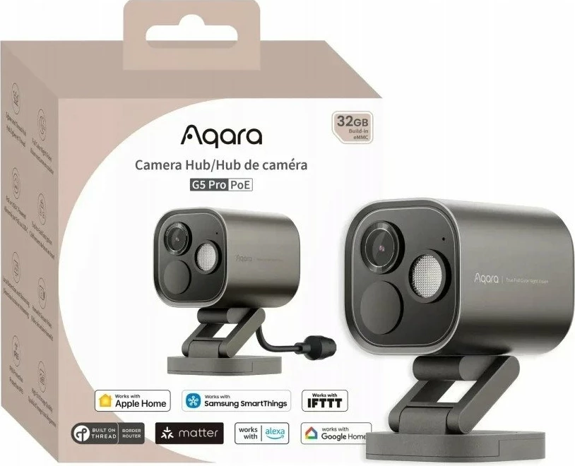 Kamerë IP Aqara Camera Hub G5 Pro PoE 2.6K 32GB eMMC IP65 Gri