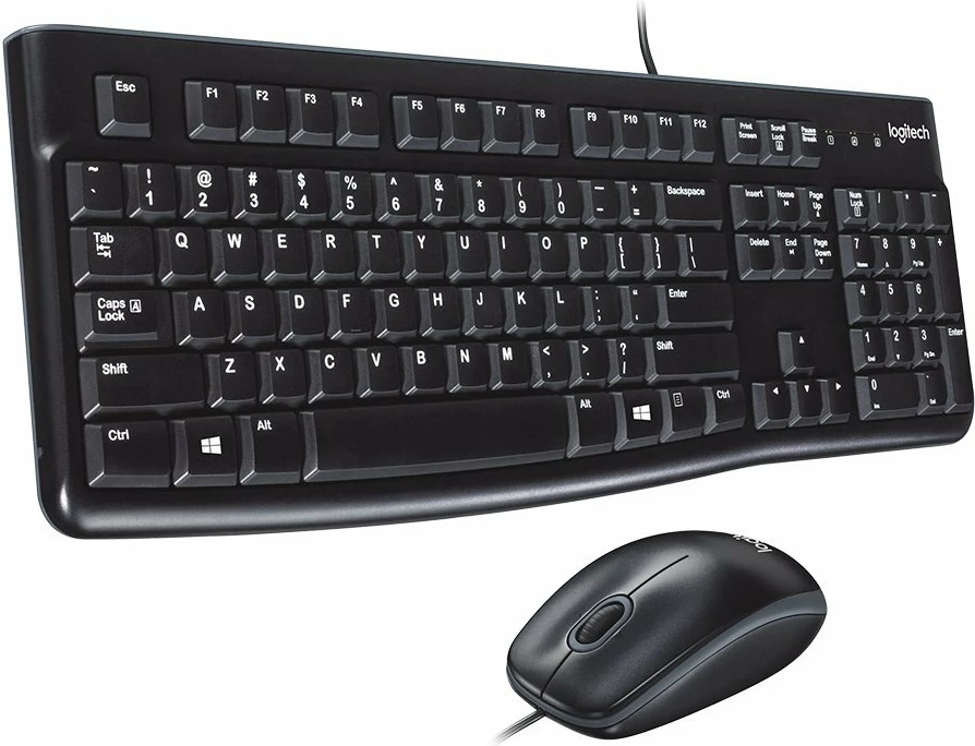 Set tastierë dhe maus Logitech MK120, USB me kabllo, QWERTY, e zezë
