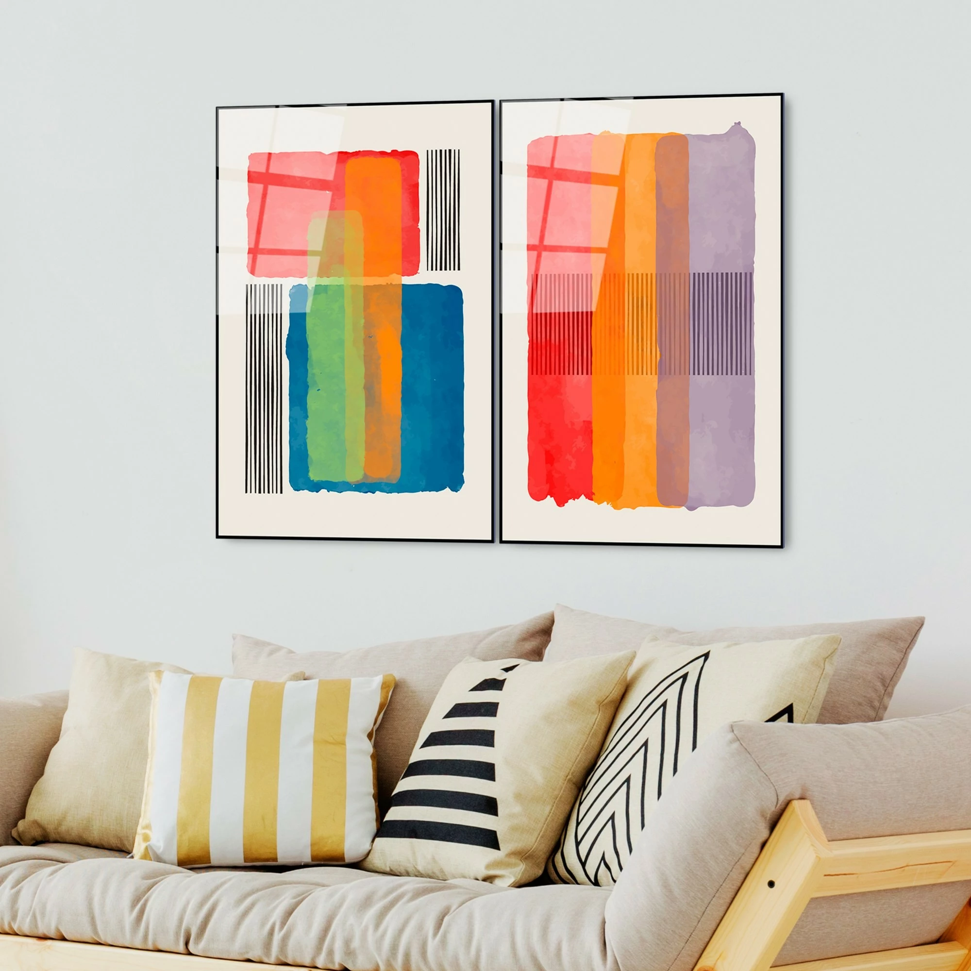 Pikturë dekorative prej xhami të temperuar (2 copë), Wallity, UV-948, 45x65cm