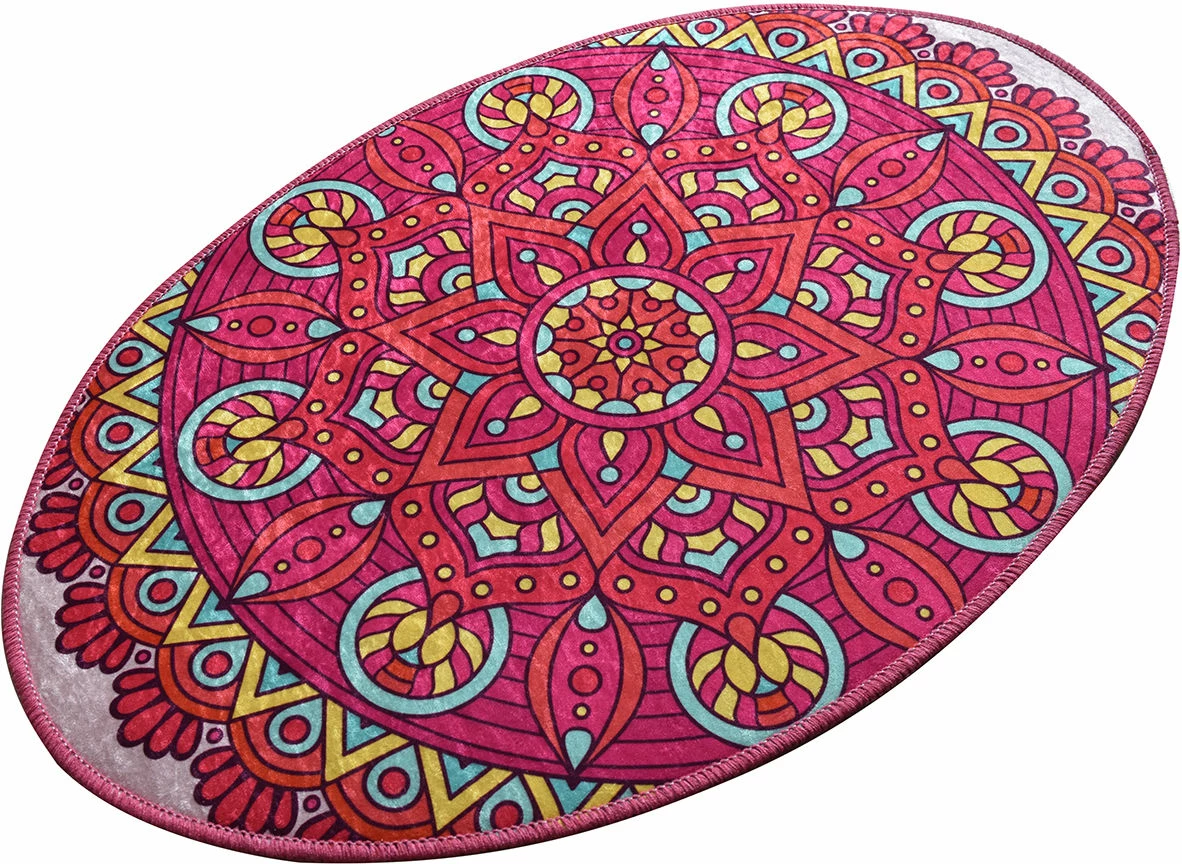 Qilim oval Conceptum Hypnose, Mandala, shumëngjyrësh, 60x90cm