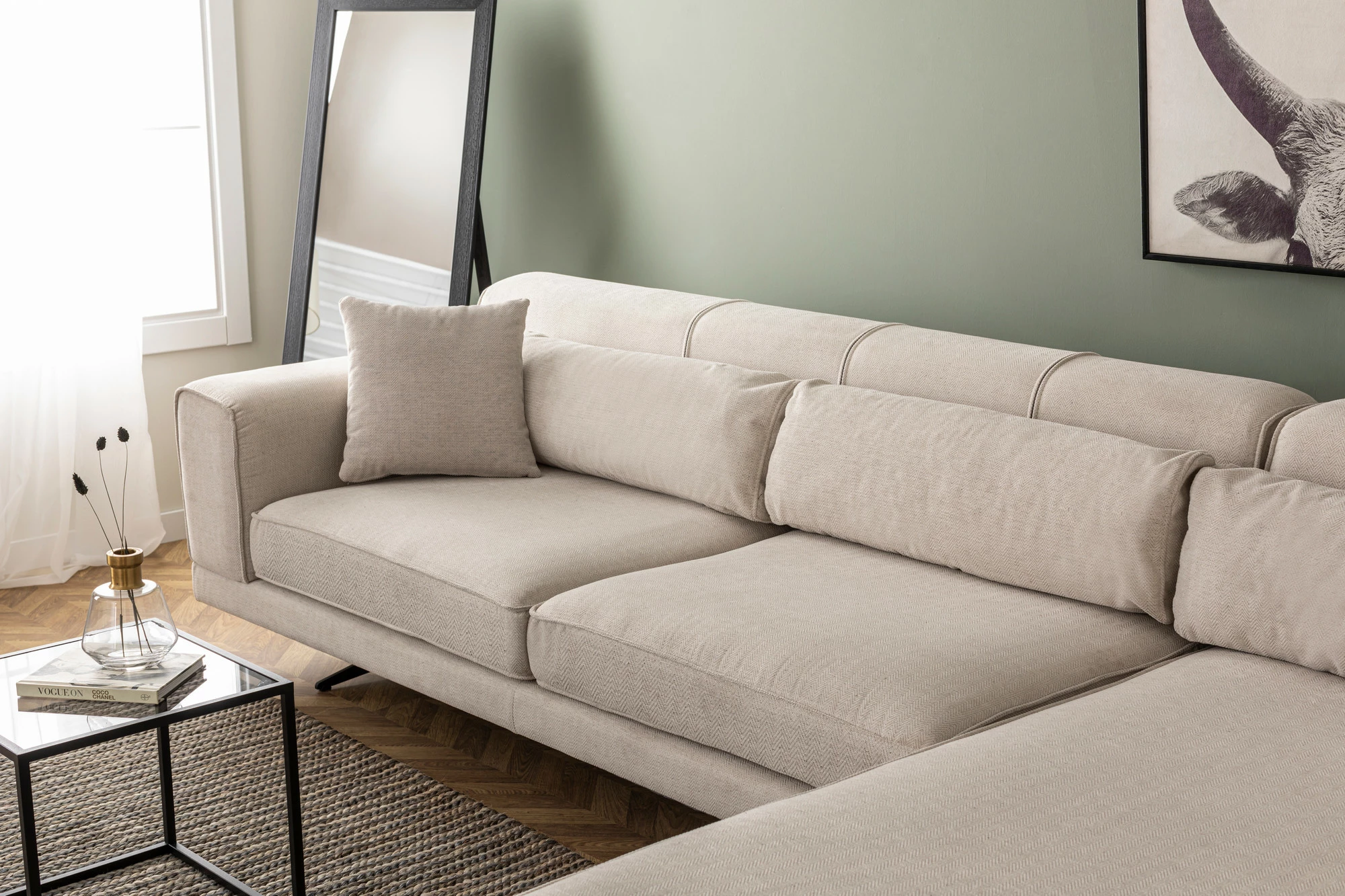 Këndore Jivago, e djathtë, bezhë, Atelier del Sofa