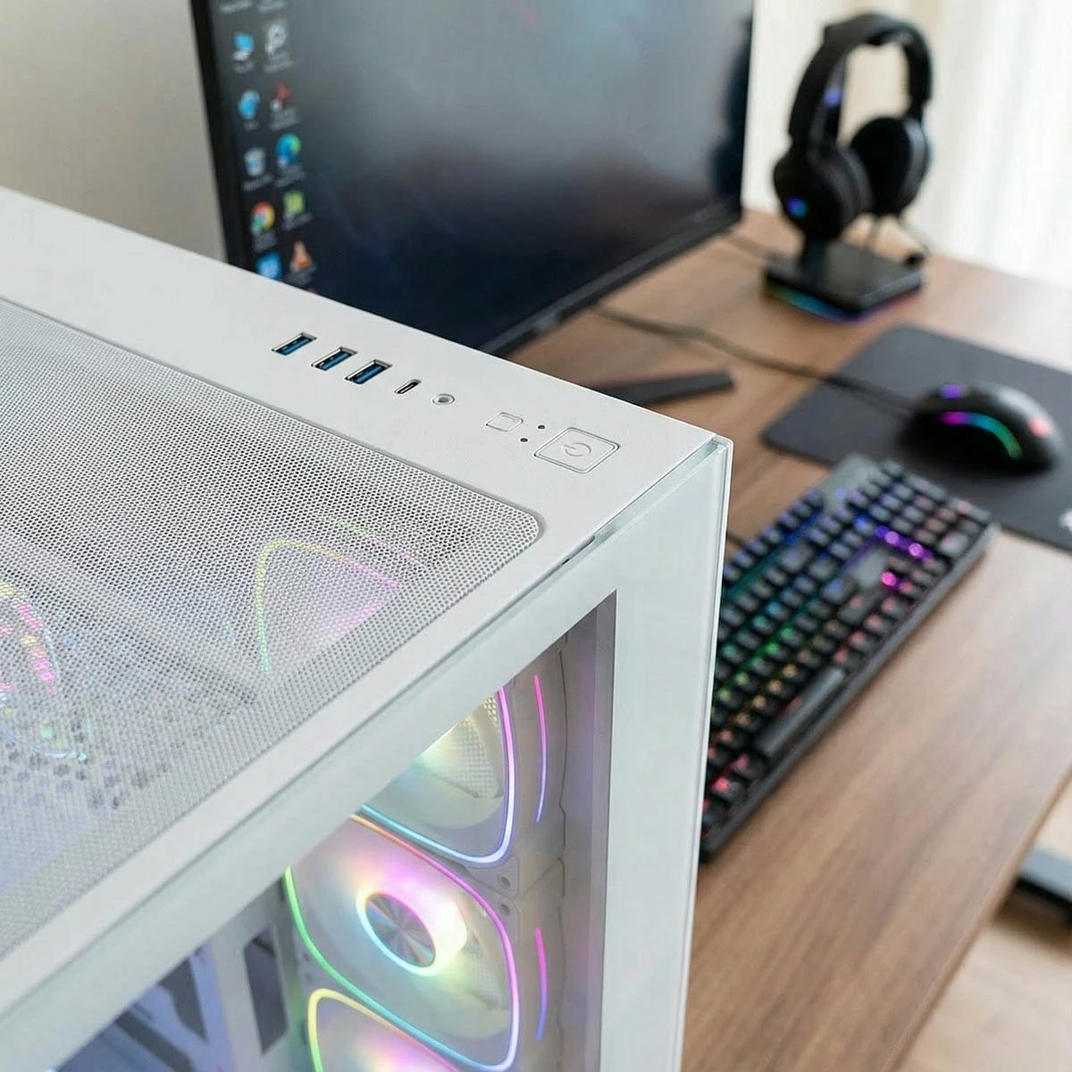 Kasë Rampage SEALITE-WHITE 7x 120mm ARGB PWM, tempered glass, ATX/Micro-ATX/Mini-ITX, e bardhë
