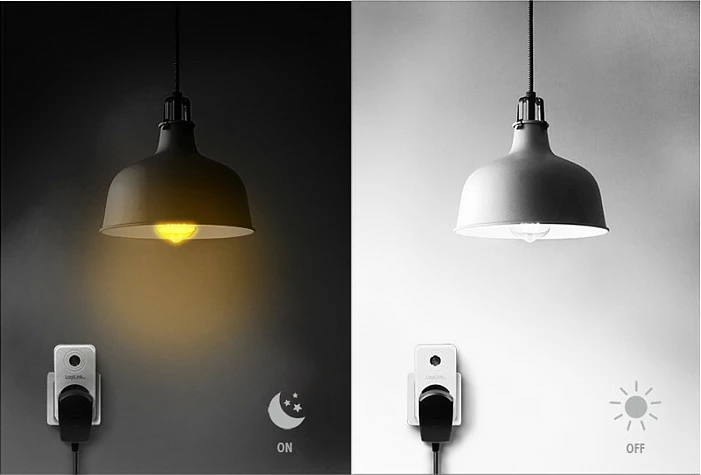 Adapter prize LogiLink PA0263, Schuko Type F, sensor drite, 1 dalje, 16A 3600W, i bardhë