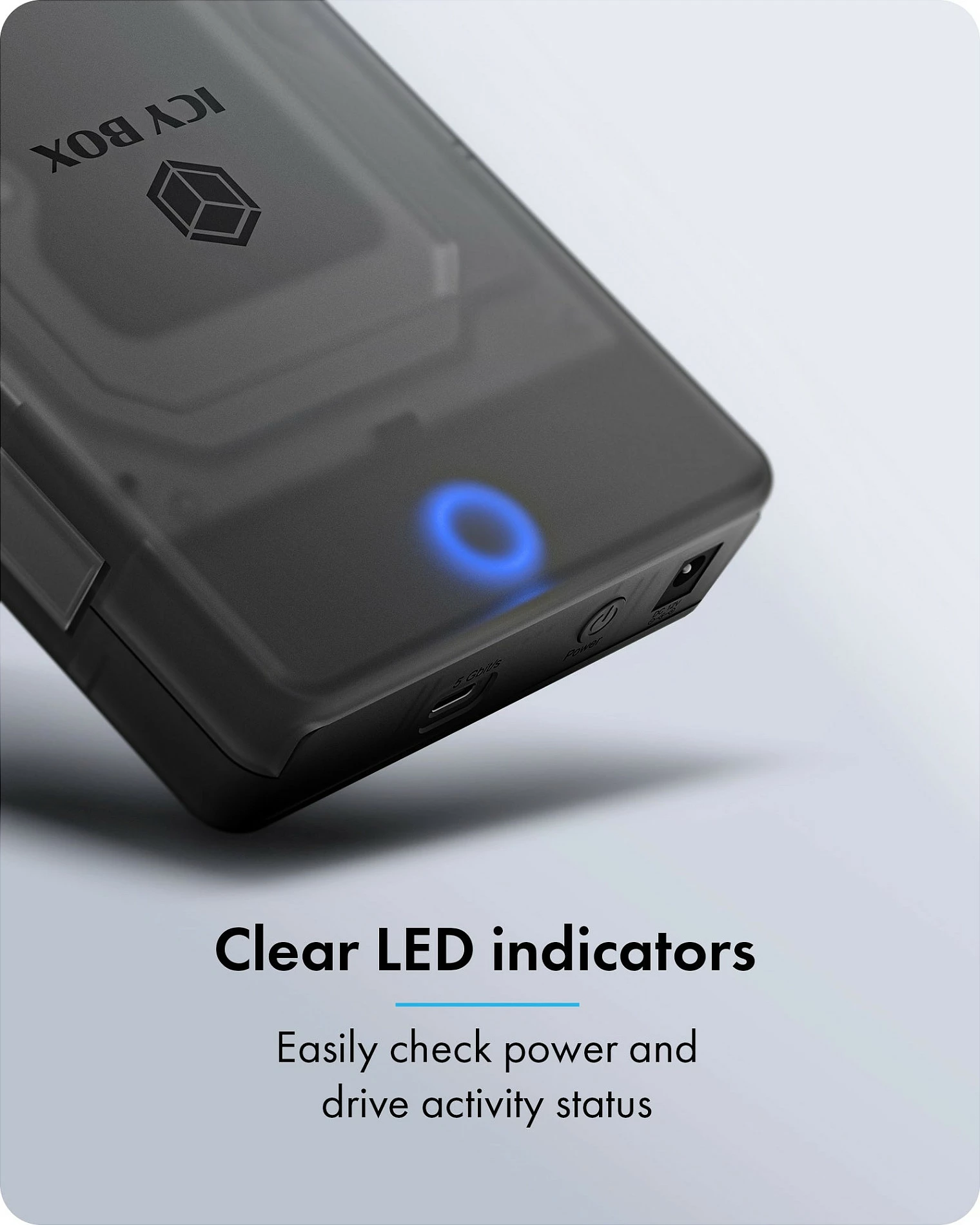 Kasë eksterne ICY BOX për HDD/SSD SATA 2.5"/3.5", USB 3.2 Gen 1 5Gbps Type-C/Type-A, transparent/zezë