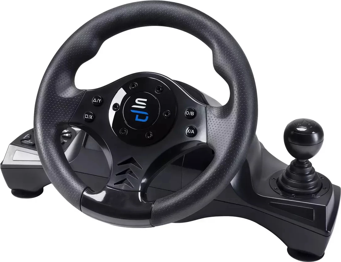 Volan gaming Subsonic SUPERDRIVE GS750, 26 cm, 270°, me pedale e levë marshe, për PS4/Xbox Series X/S/Xbox One/PC, i zi