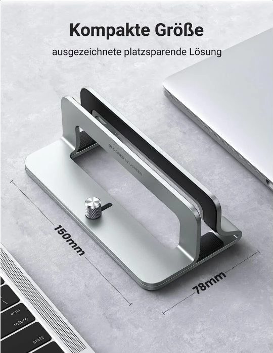 Mbajtëse vertikale për laptop UGREEN 20471, alumini, gjerësi e rregullueshme, për MacBook/iPad, argjend